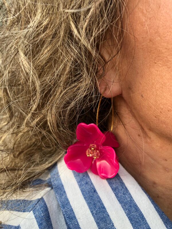 Pendientes flor Rosa