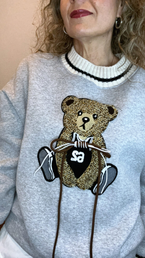 Sudadera teddy Gris - Imagen 3