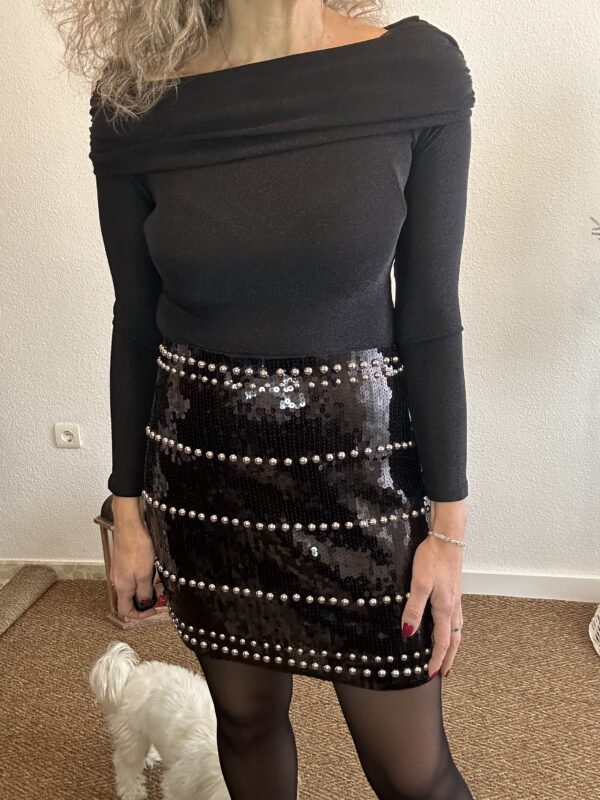 Falda paillettes Negra - Imagen 4