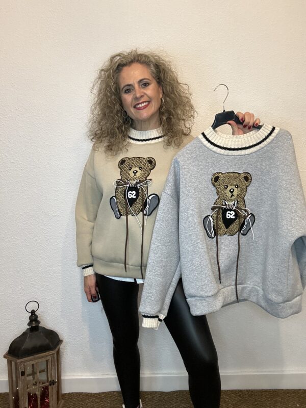 Sudadera teddy Gris - Imagen 5