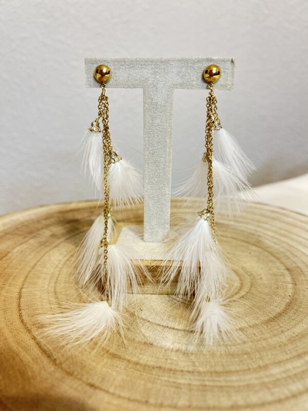 Pendientes plumas