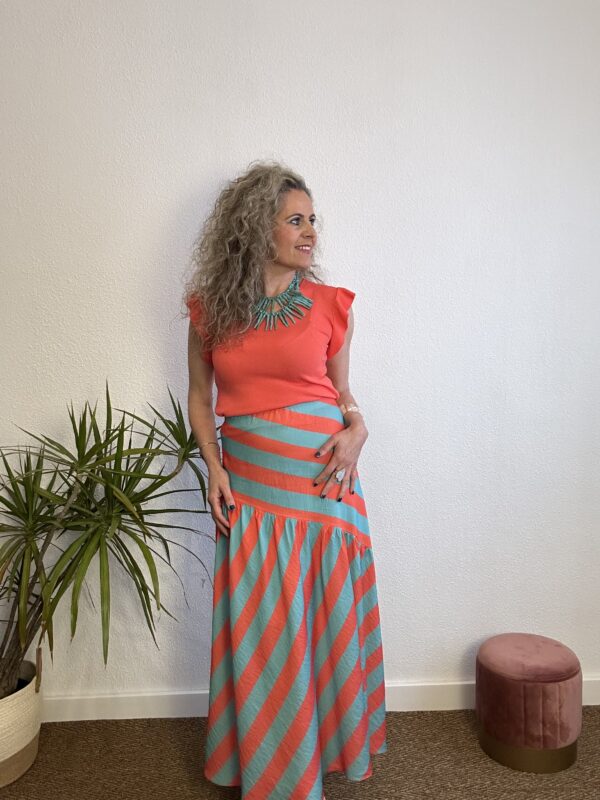 Falda raya coral - Imagen 5