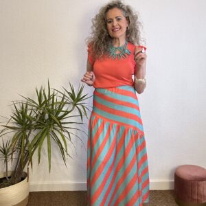 Falda raya coral