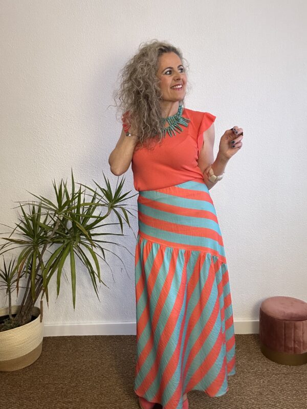 Falda raya coral - Imagen 4