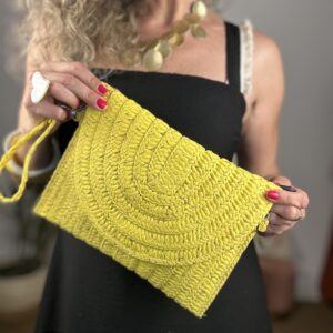Cartera Rafia amarilla