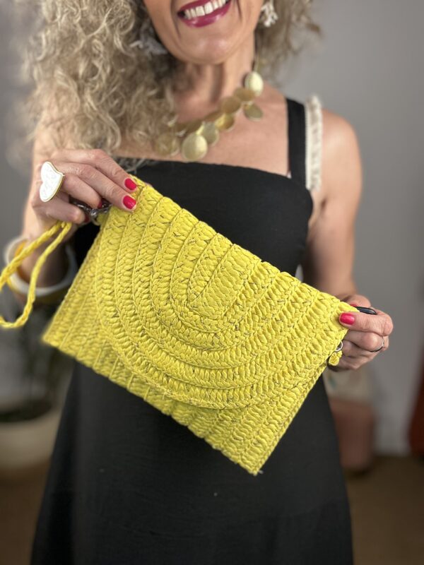 Cartera Rafia amarilla