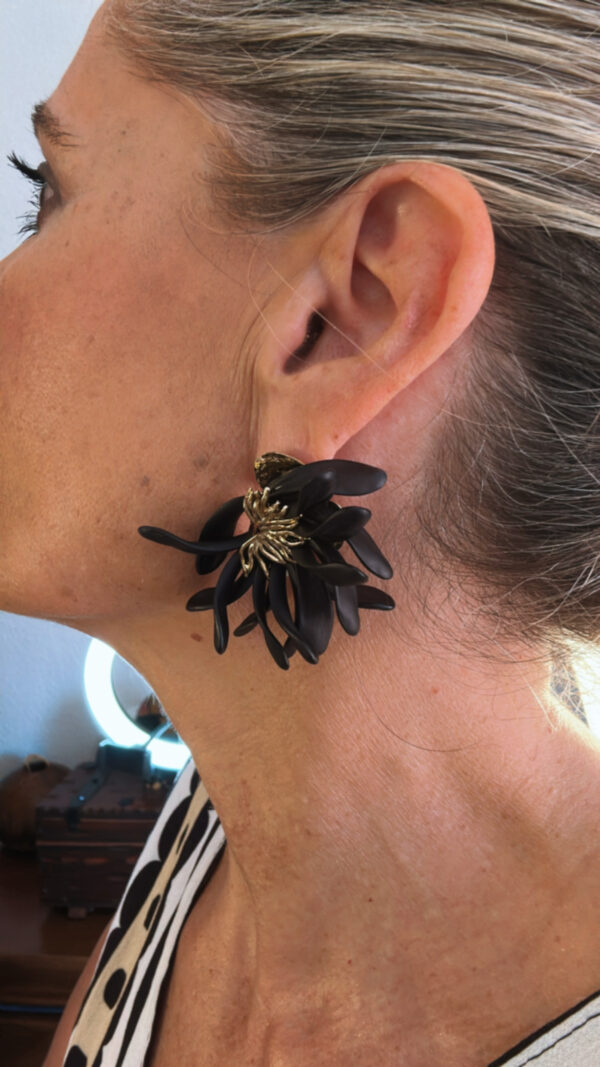 Pendientes Pétalos negros - Imagen 2