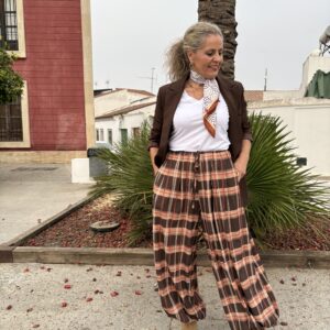 Pantalón bombacho cuadro