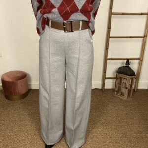 Pantalón Recto Gris